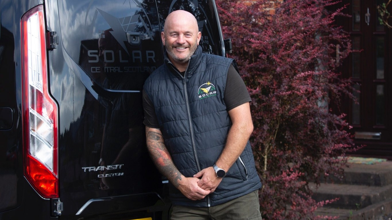 Brian from Solar Central Scotland with the company van